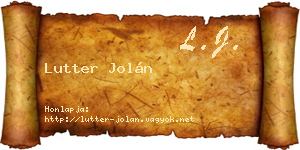 Lutter Jolán névjegykártya