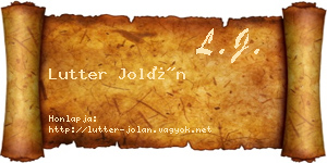 Lutter Jolán névjegykártya